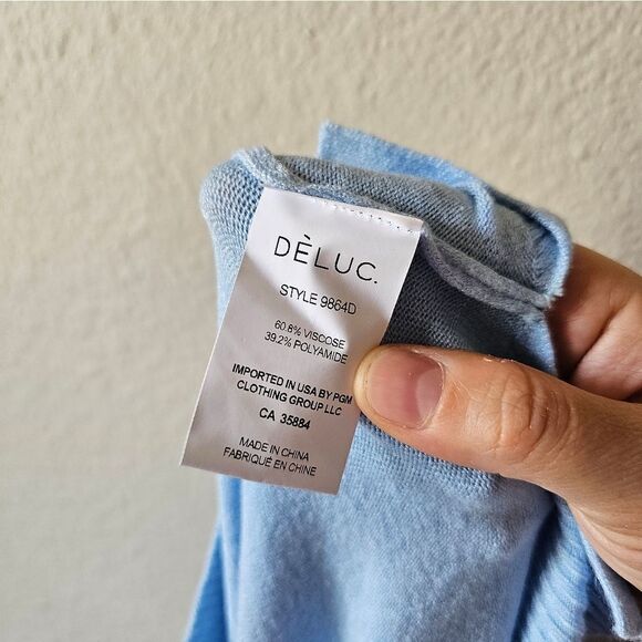 NWT Deluc Blue Button Down Cardigan Large - Picture 4 of 5